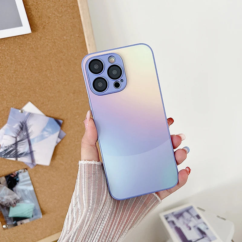 Geometric Tempered Glass Phone Case – Heavy Duty, Anti-Scratch & Stylish Protection