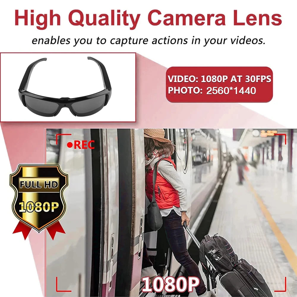 1080P Full HD Spy Glasses Camera | Hidden Sunglasses Camcorder with TF Card Slot