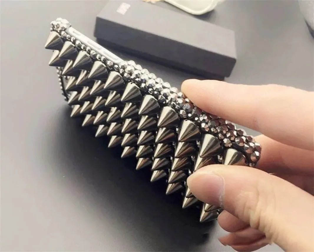 Handcrafted Punk Diamond Rivet Case | Unique iPhone Cover