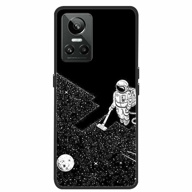 Cartoon & Floral Soft Silicone Case for Realme GT Neo 3 β Shockproof Black Cover
