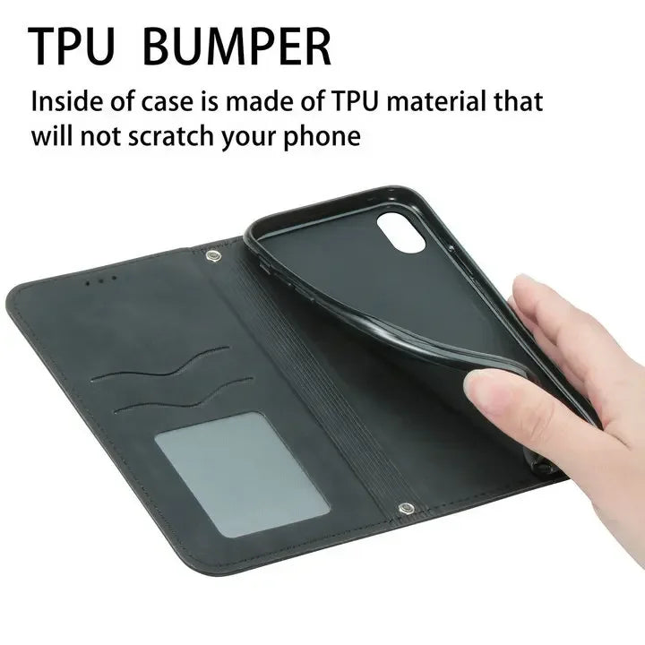 Luxury PU Leather Wallet Case – Magnetic, Shockproof & 360° Full Protection