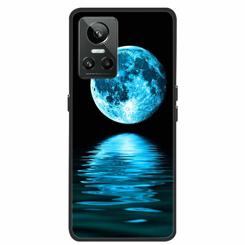 Cartoon & Floral Soft Silicone Case for Realme GT Neo 3 β Shockproof Black Cover