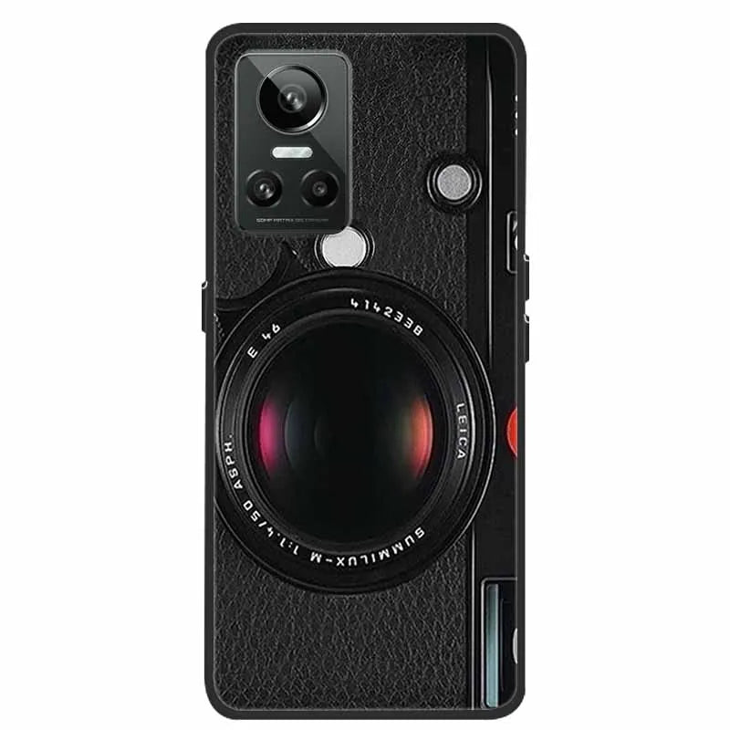 Cartoon & Floral Soft Silicone Case for Realme GT Neo 3 β Shockproof Black Cover