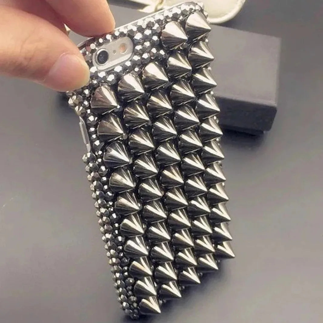 Handcrafted Punk Diamond Rivet Case | Unique iPhone Cover