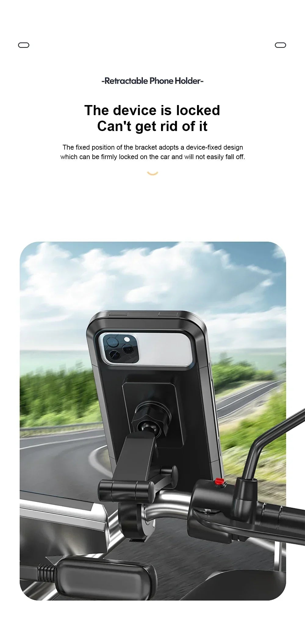 ๐๏ธ Motorcycle Phone Waterproof Bracket โ Universal 6.7" Mount