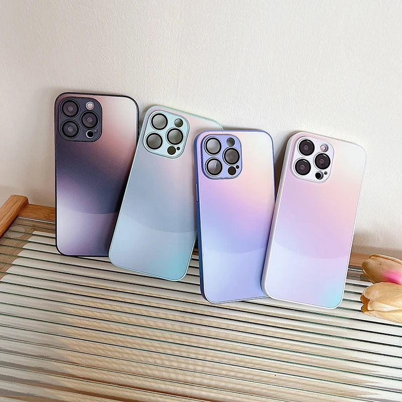 Geometric Tempered Glass Phone Case – Heavy Duty, Anti-Scratch & Stylish Protection