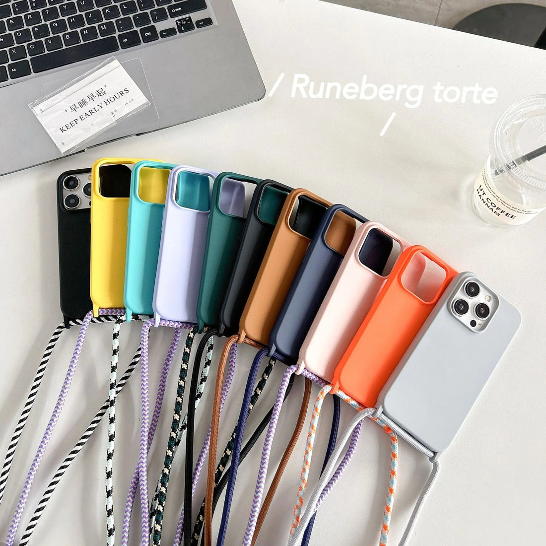 Liquid Silicone Crossbody Phone Case with Adjustable Lanyard Strap – Hands-Free Protection for iPhone