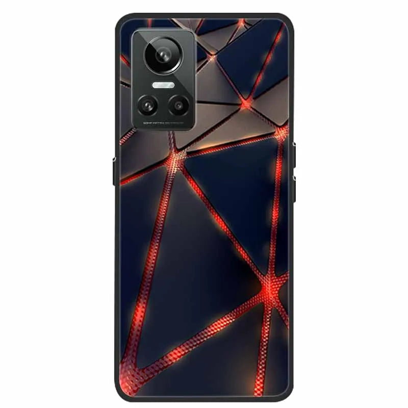 Cartoon & Floral Soft Silicone Case for Realme GT Neo 3 β Shockproof Black Cover