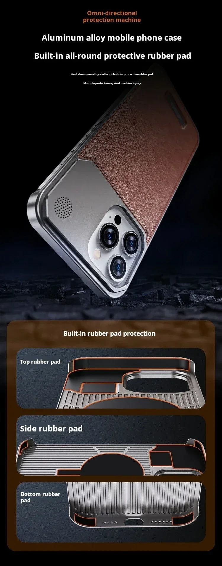 Magnetic Leather & Metal Case for iPhone 13/14/15 Pro Max – Shockproof, Water-Resistant & MagSafe Compatible