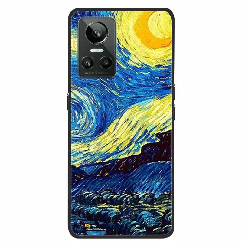 Cartoon & Floral Soft Silicone Case for Realme GT Neo 3 β Shockproof Black Cover
