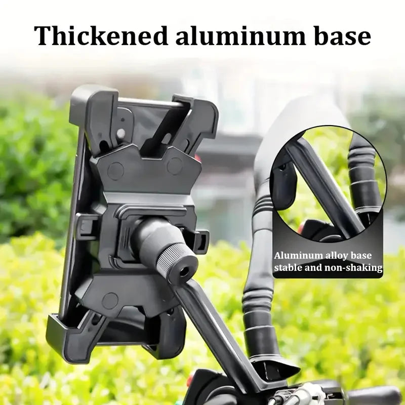 2PCS 360° Rotatable & Adjustable Bike/Motorcycle Phone Mount - Shockproof, Anti-Slip Holder For phone, - Durable Abs Material