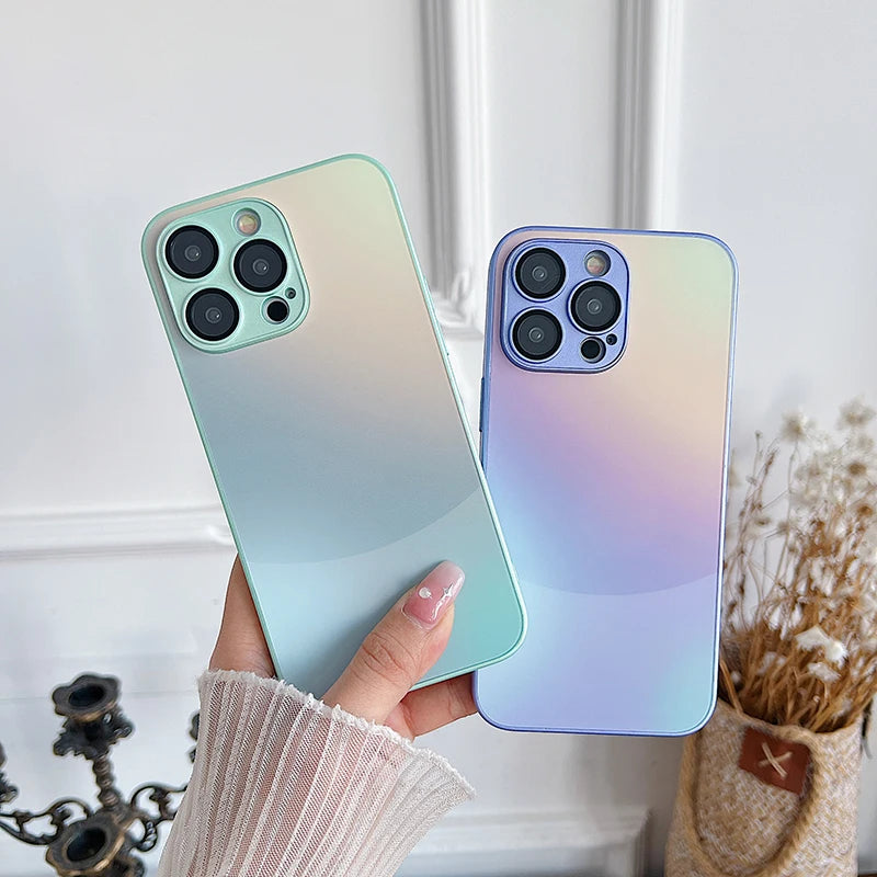 Geometric Tempered Glass Phone Case – Heavy Duty, Anti-Scratch & Stylish Protection