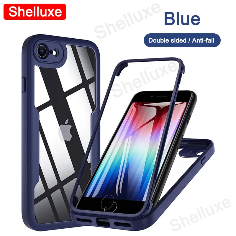 Shelluxe 360 Full Body Clear Case for iPhone SE 2020/2022 & iPhone 7/8 – Shockproof, Anti-Scratch & Slim Protection