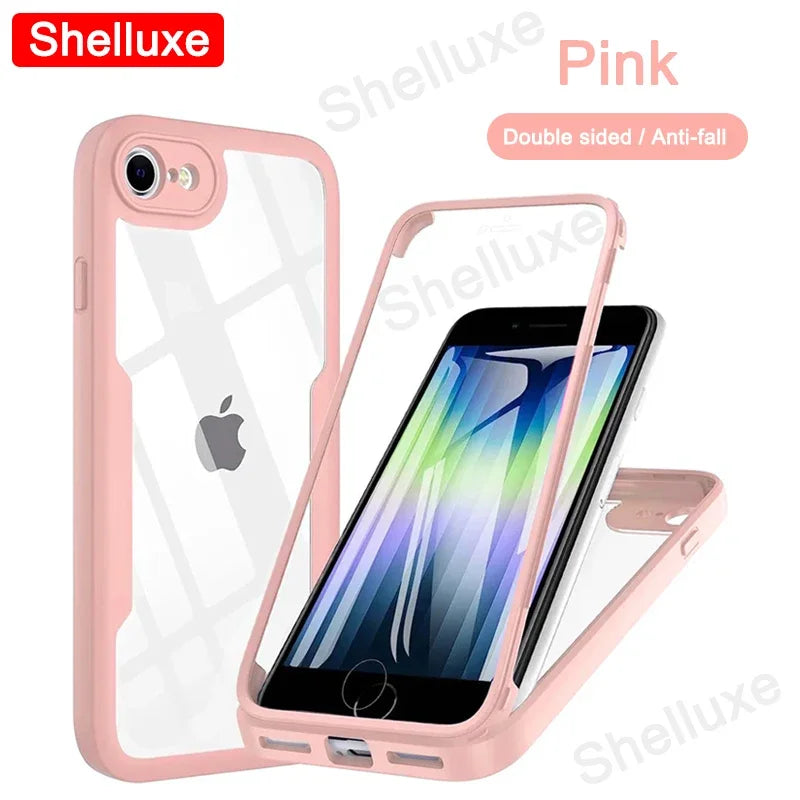 Shelluxe 360 Full Body Clear Case for iPhone SE 2020/2022 & iPhone 7/8 – Shockproof, Anti-Scratch & Slim Protection