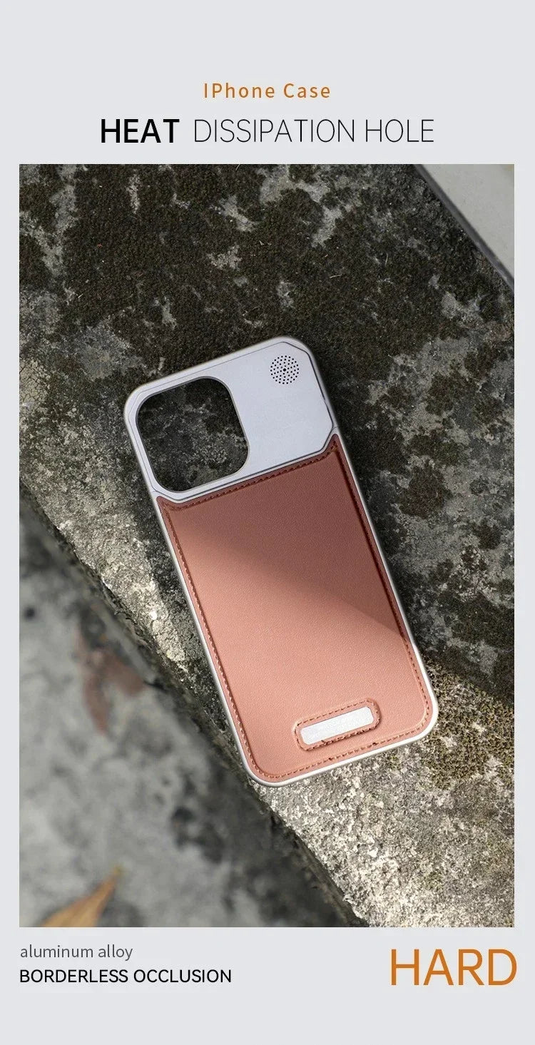 Magnetic Leather & Metal Case for iPhone 13/14/15 Pro Max – Shockproof, Water-Resistant & MagSafe Compatible