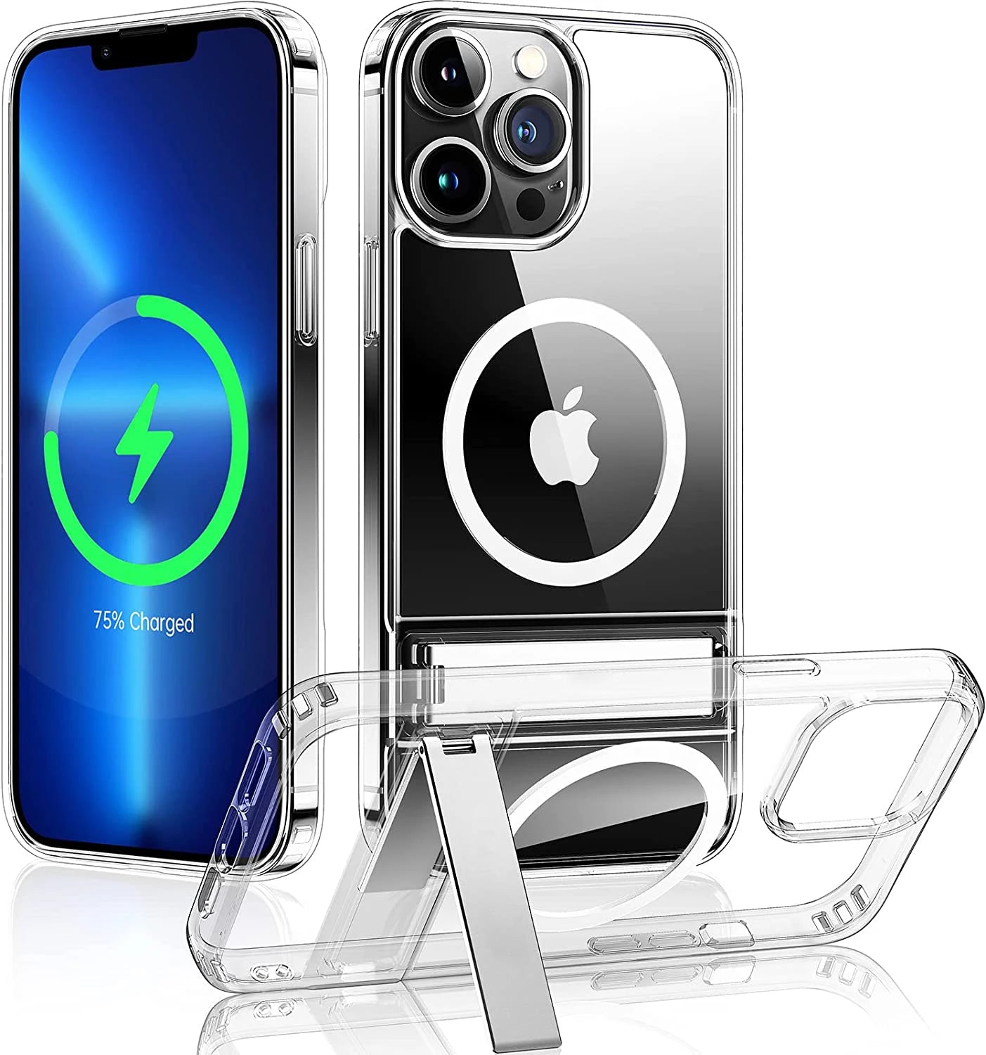 MagSafe Shockproof iPhone Case with 3-Way Kickstand – Full Protection & Magnetic Compatibility (iPhone 11 / 12 / 13 / 14 Series)