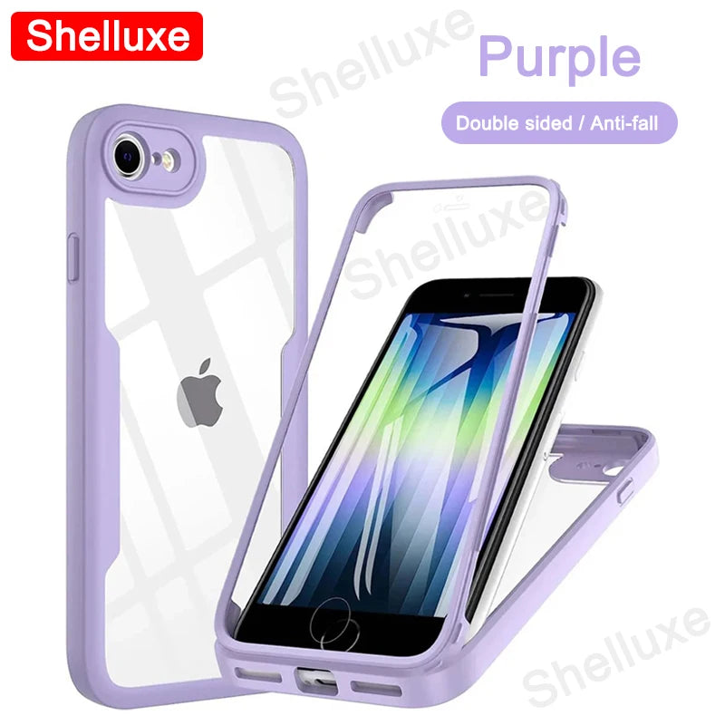 Shelluxe 360 Full Body Clear Case for iPhone SE 2020/2022 & iPhone 7/8 – Shockproof, Anti-Scratch & Slim Protection