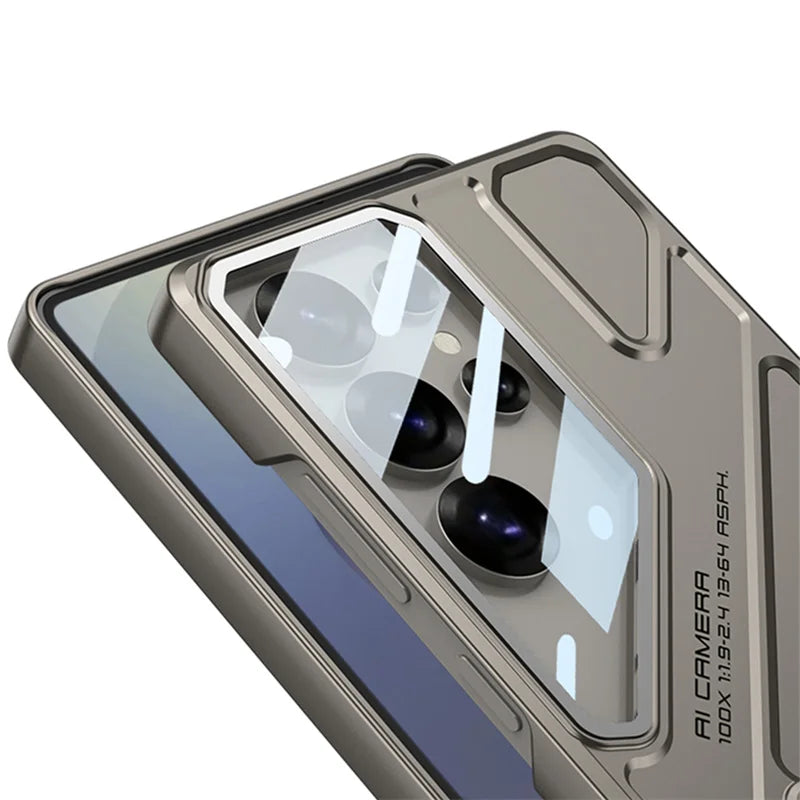 Hard Shell Lens film Bracket Lens Film Phone Case For Samsung Galaxy S25 S23 S24 Ultra Lens Anti Fall Holder Protective Cover