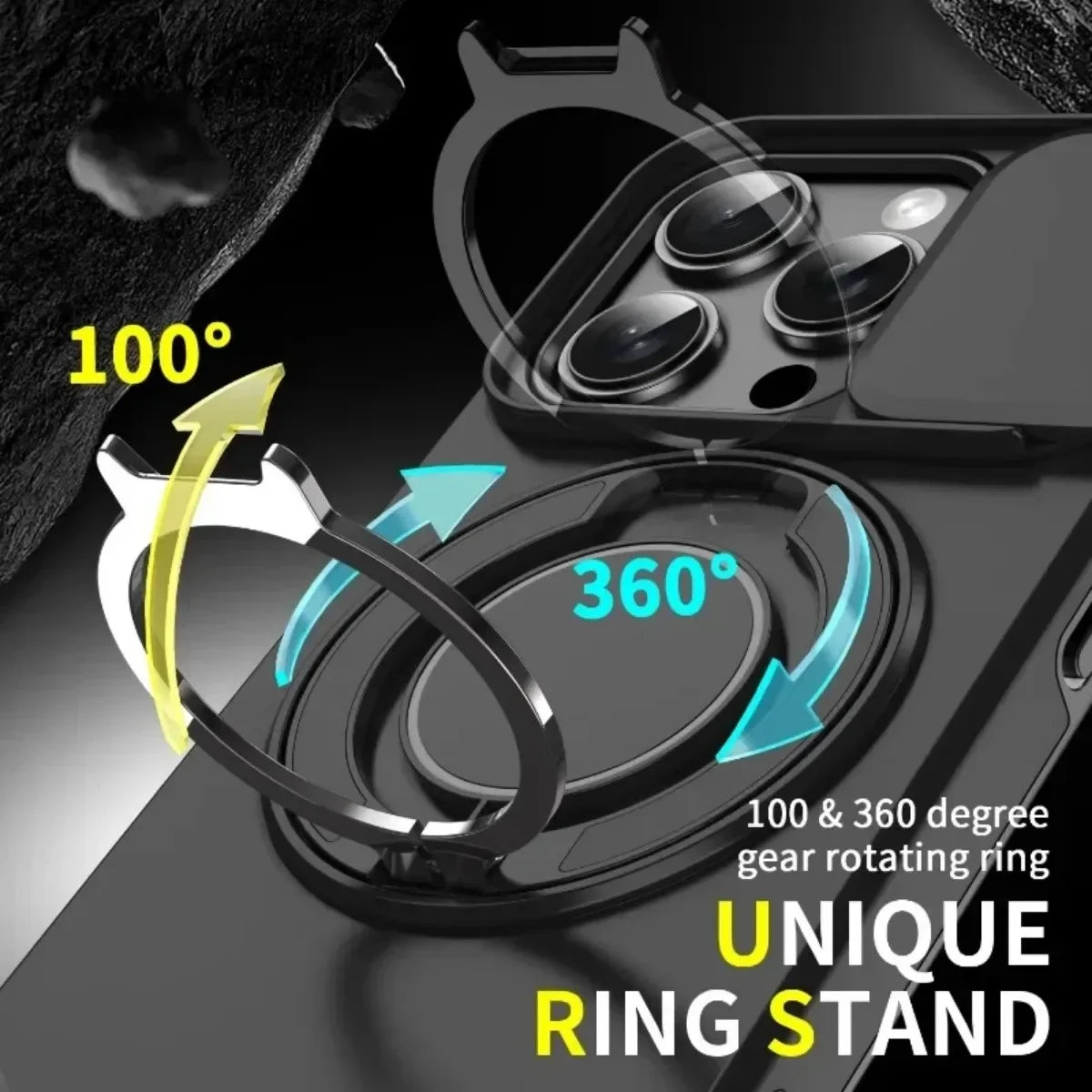 Luxury Magnetic Armor iPhone Case with Kickstand, Wristband & Camera Protection – Shockproof & MagSafe Compatible