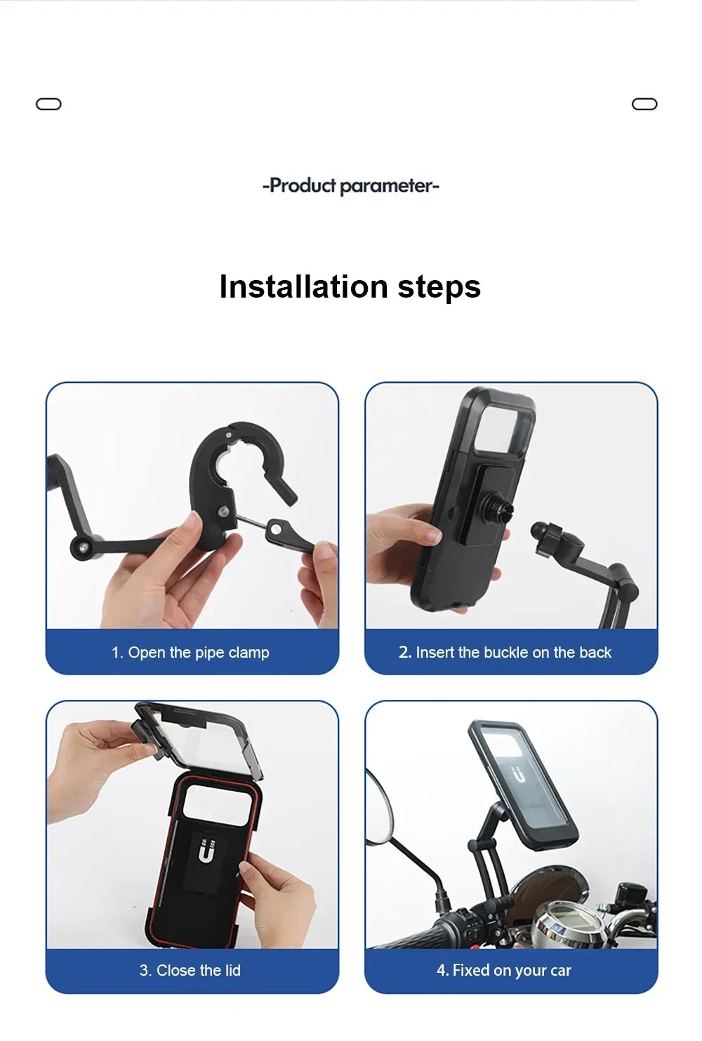 ๐๏ธ Motorcycle Phone Waterproof Bracket โ Universal 6.7" Mount