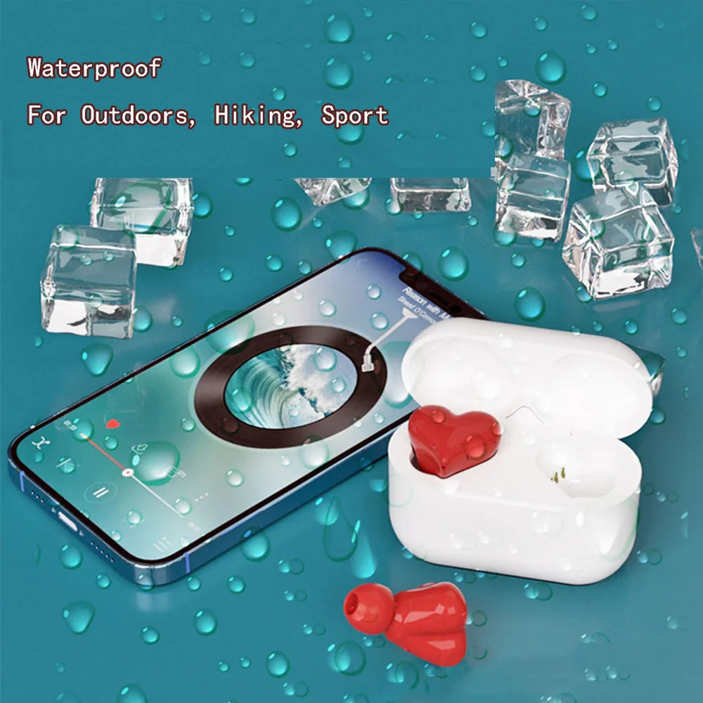 Elistooop Love Wireless Bluetooth Earbuds | Waterproof Earphones with Active Noise Cancellation & Charging Case