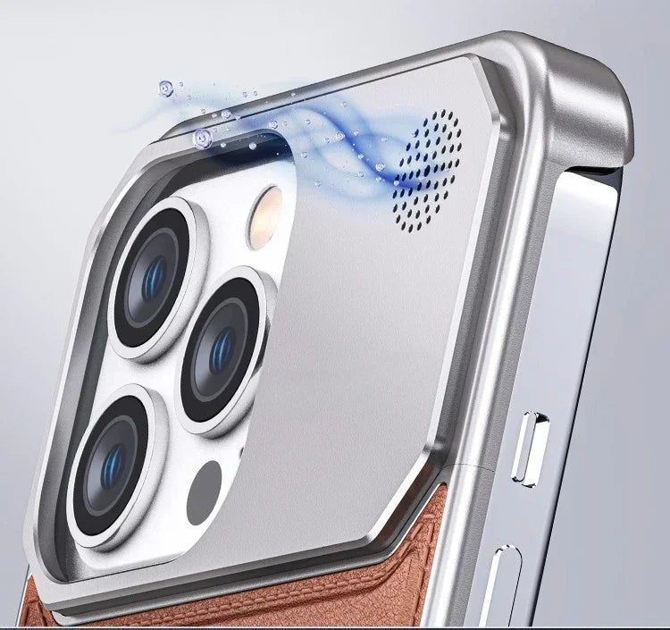Magnetic Leather & Metal Case for iPhone 13/14/15 Pro Max – Shockproof, Water-Resistant & MagSafe Compatible