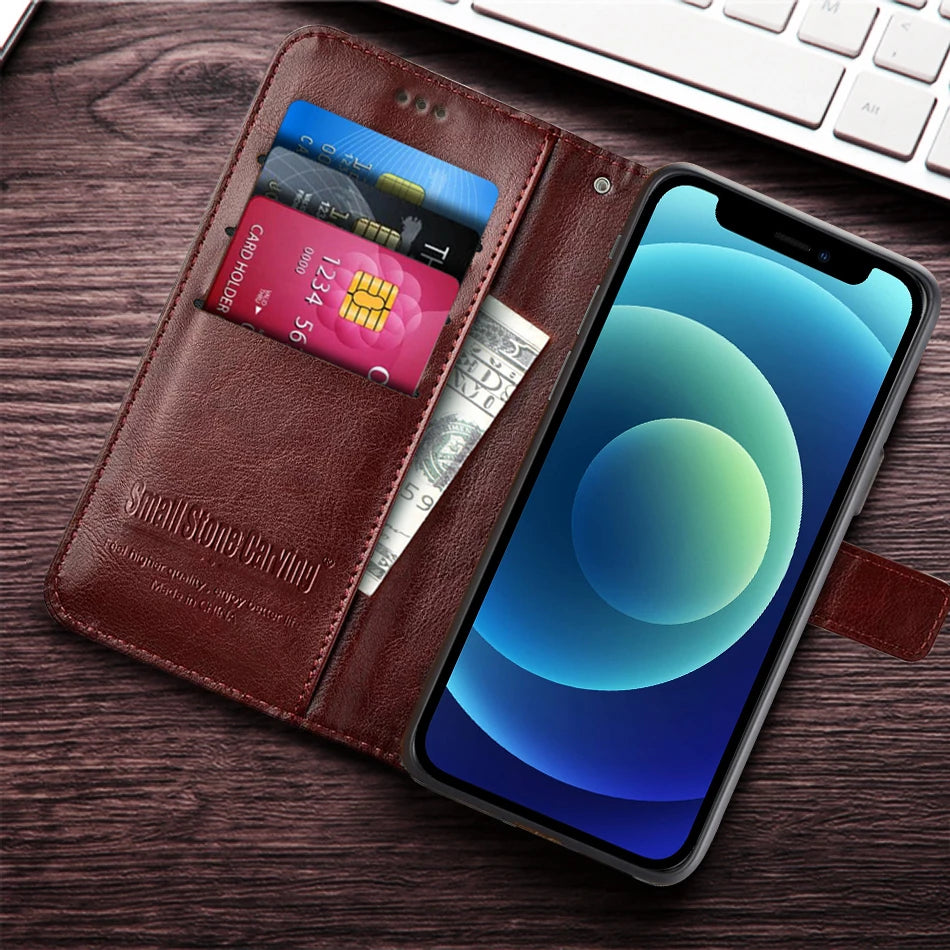 Luxury Leather Animal Design Flip Case with Holder – Full Protection & Stylish Look