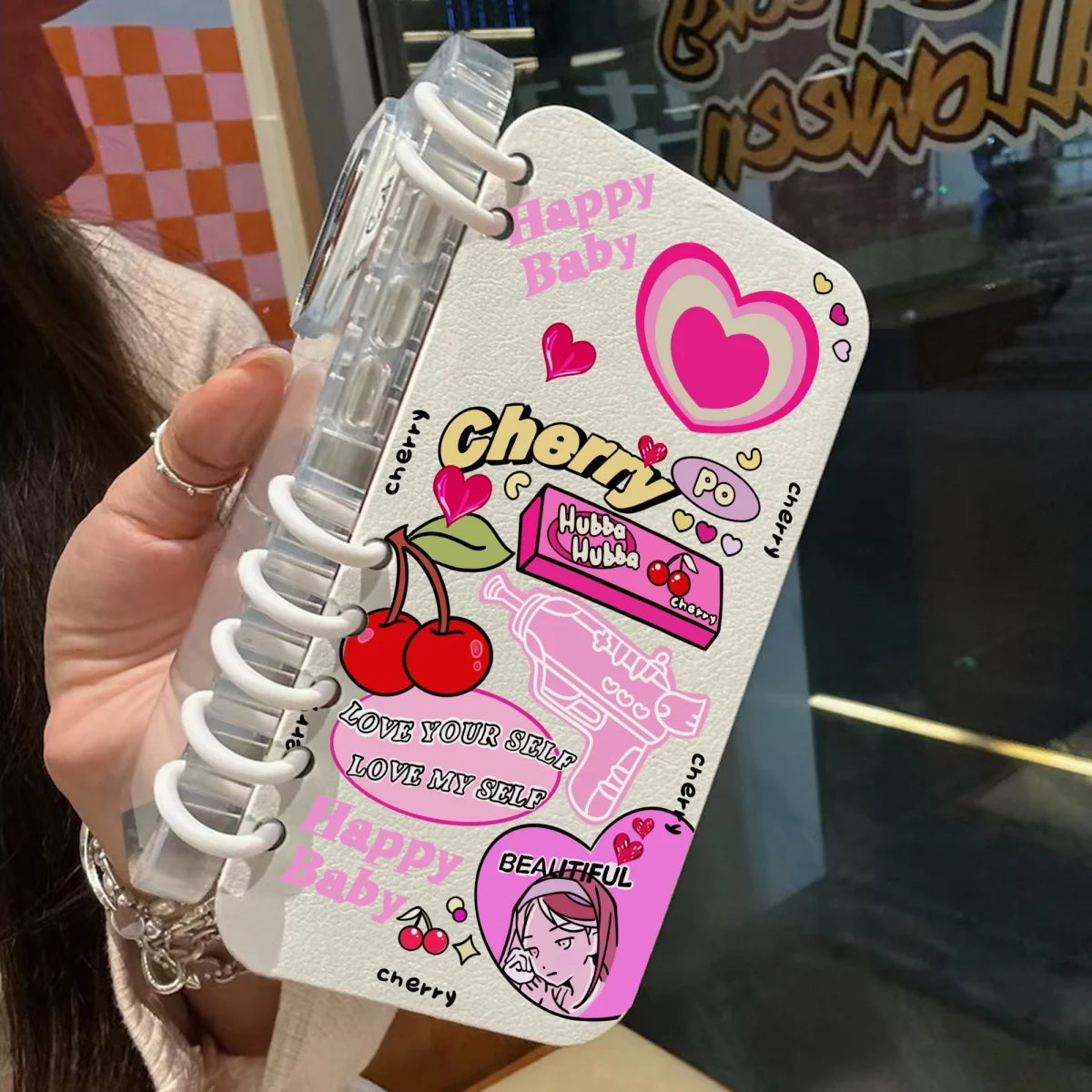 3D Flip Book Transparent Hot Pink Soft Shockproof Phone Case