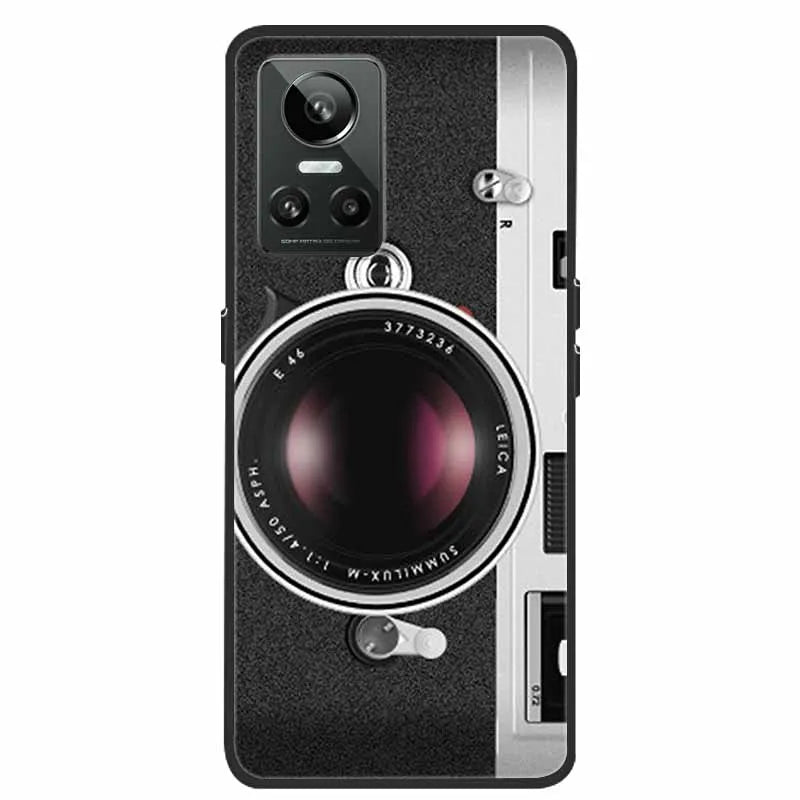 Cartoon & Floral Soft Silicone Case for Realme GT Neo 3 β Shockproof Black Cover