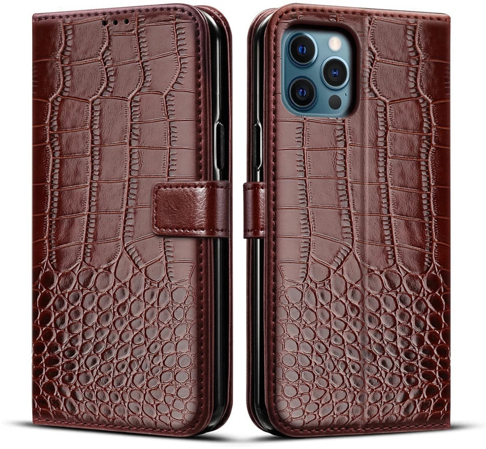 Luxury Leather Animal Design Flip Case with Holder – Full Protection & Stylish Look