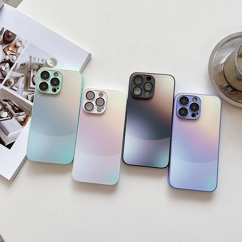Geometric Tempered Glass Phone Case – Heavy Duty, Anti-Scratch & Stylish Protection