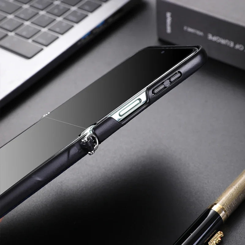 Magsafe Wireless Charge Case for Samsung Galaxy Z Flip 7 Flip6 Flip5 Flip4 Magnetic Litchi Leather Cover
