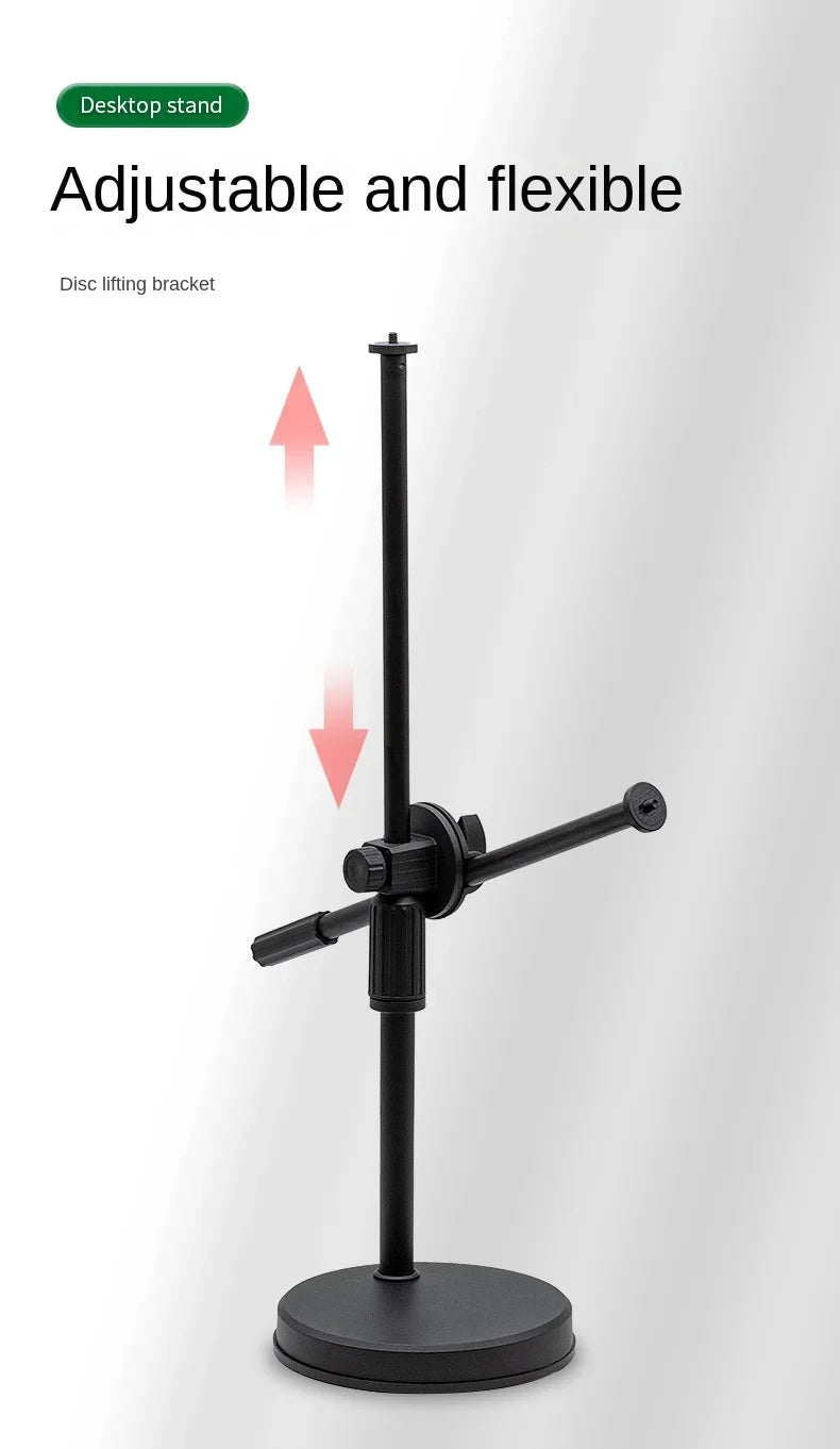 Lamgool Adjustable Desk Phone Holder with 360° Rotation – Low-Angle Shooting Mount with Metal Base for Live Streaming, Photography & Teaching