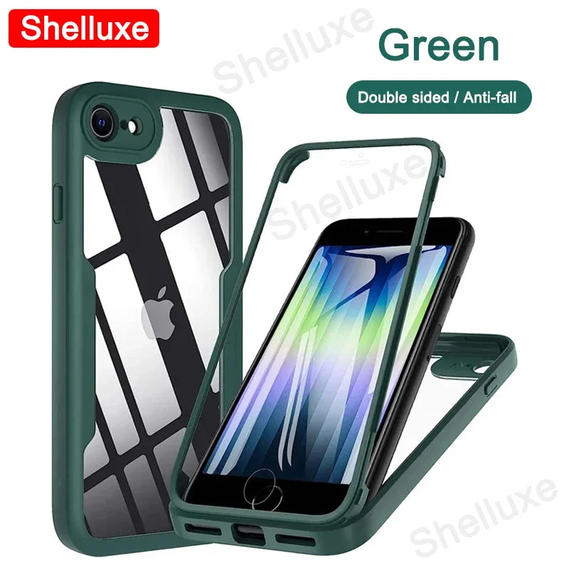 Shelluxe 360 Full Body Clear Case for iPhone SE 2020/2022 & iPhone 7/8 – Shockproof, Anti-Scratch & Slim Protection