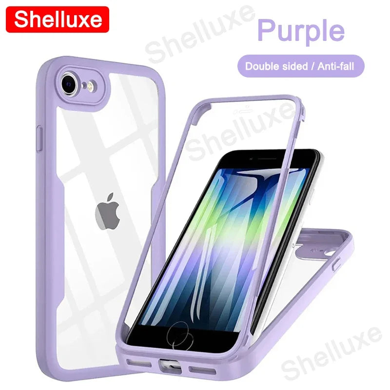 Shelluxe 360 Full Body Clear Case for iPhone SE 2020/2022 & iPhone 7/8 – Shockproof, Anti-Scratch & Slim Protection