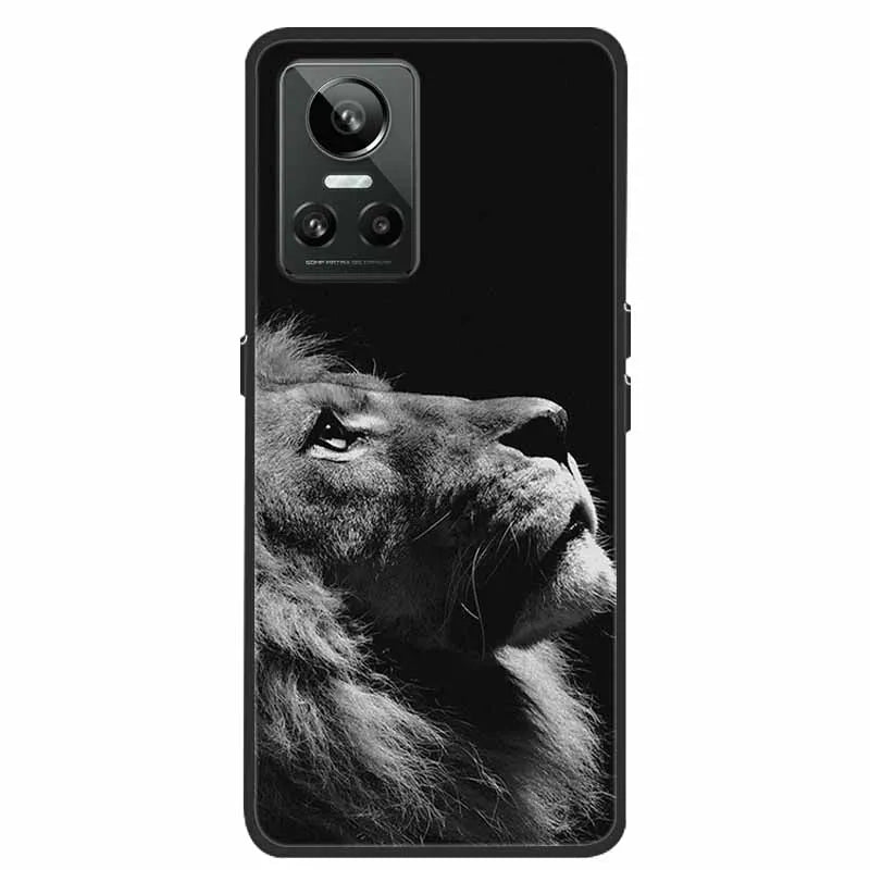 Cartoon & Floral Soft Silicone Case for Realme GT Neo 3 β Shockproof Black Cover
