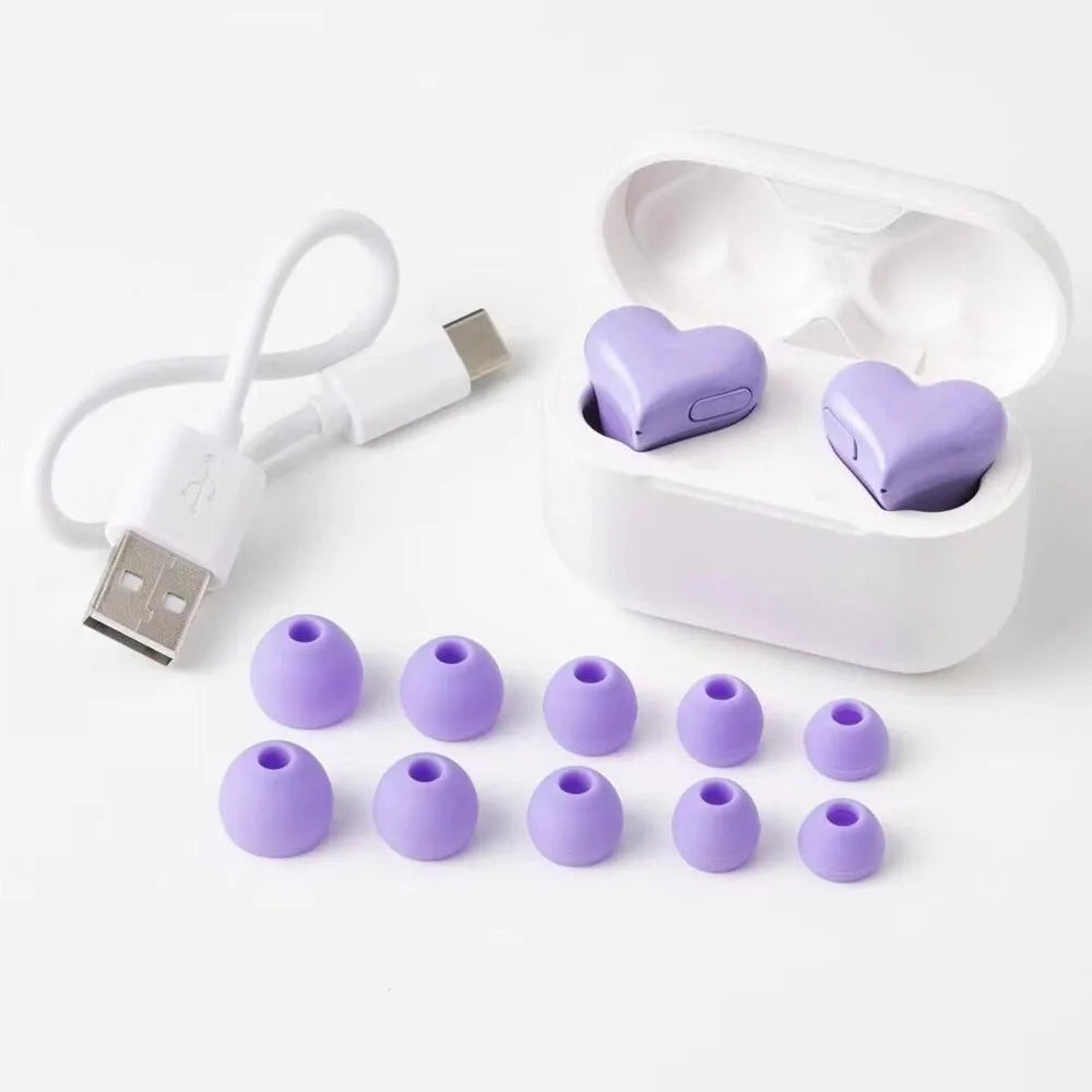 Elistooop Love Wireless Bluetooth Earbuds | Waterproof Earphones with Active Noise Cancellation & Charging Case