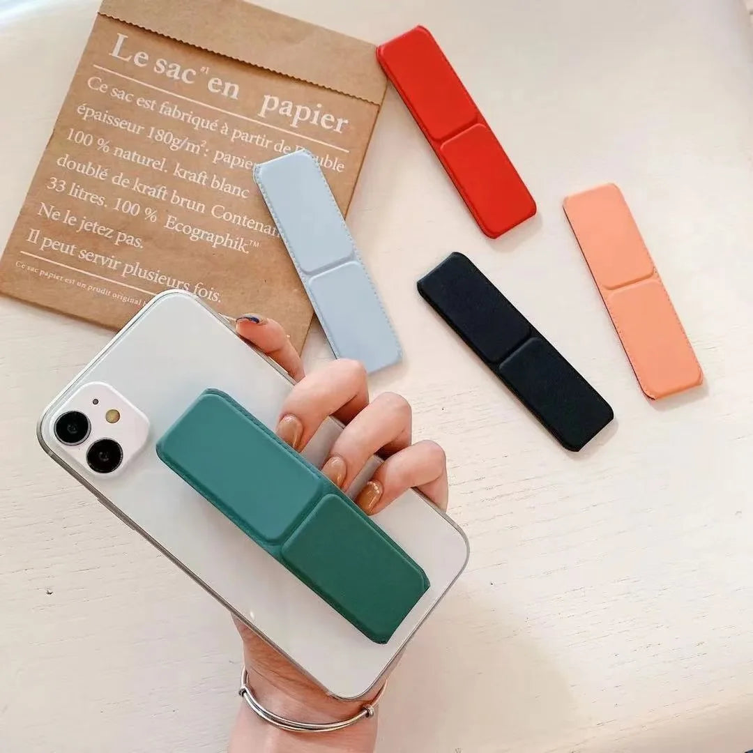 Desktop Folding Push Pull Stand Phone Ring Buckle Simple Solid Color Back Adhesive Phone Stand Creative Lazy