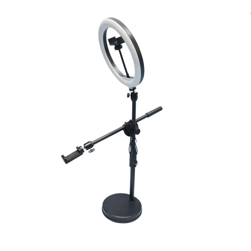 Lamgool Adjustable Desk Phone Holder with 360° Rotation – Low-Angle Shooting Mount with Metal Base for Live Streaming, Photography & Teaching