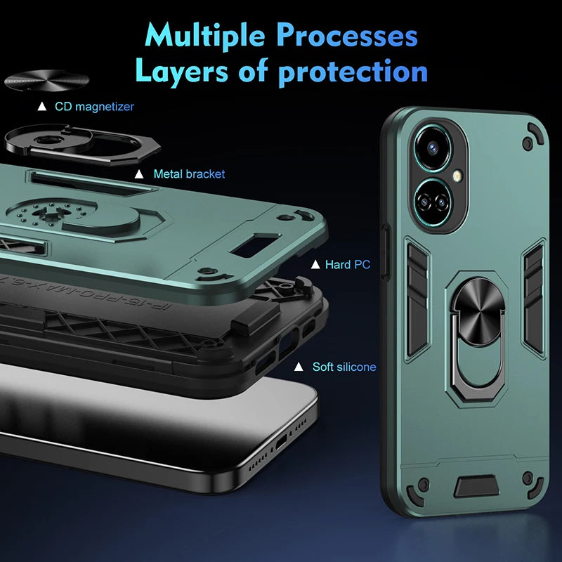 HERECASE Silicone Shockproof Geometric Pouch – Stylish & Durable Phone Protection