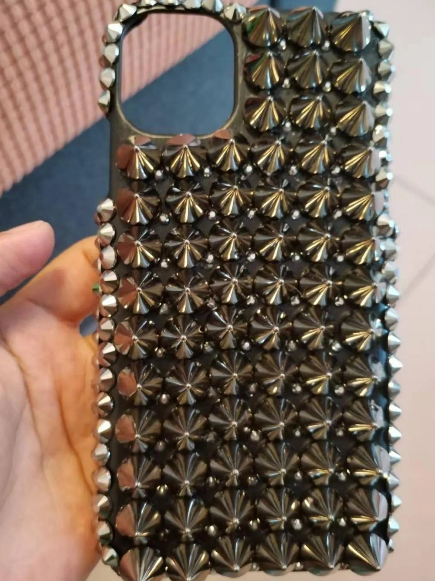 Handcrafted Punk Diamond Rivet Case | Unique iPhone Cover