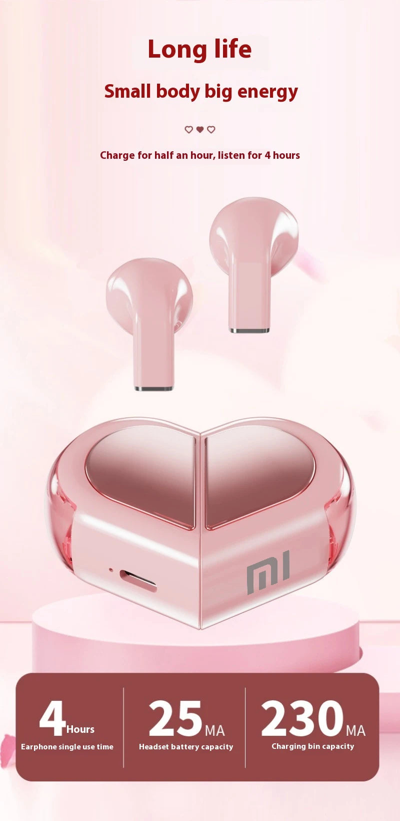 MIJIA K520 True Wireless Bluetooth Earphones | 30H Battery Life, ANC, Gaming & Sports In-Ear Headphones with Mic