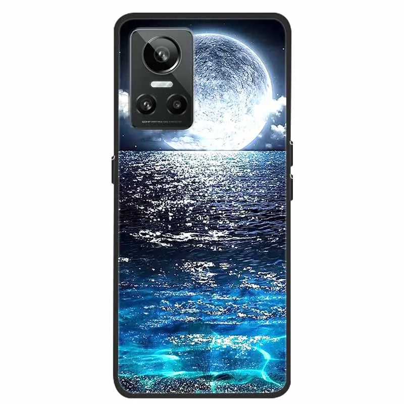 Cartoon & Floral Soft Silicone Case for Realme GT Neo 3 β Shockproof Black Cover