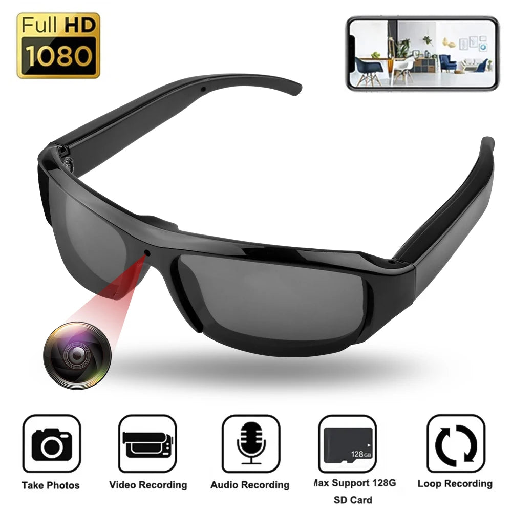 1080P Full HD Spy Glasses Camera | Hidden Sunglasses Camcorder with TF Card Slot