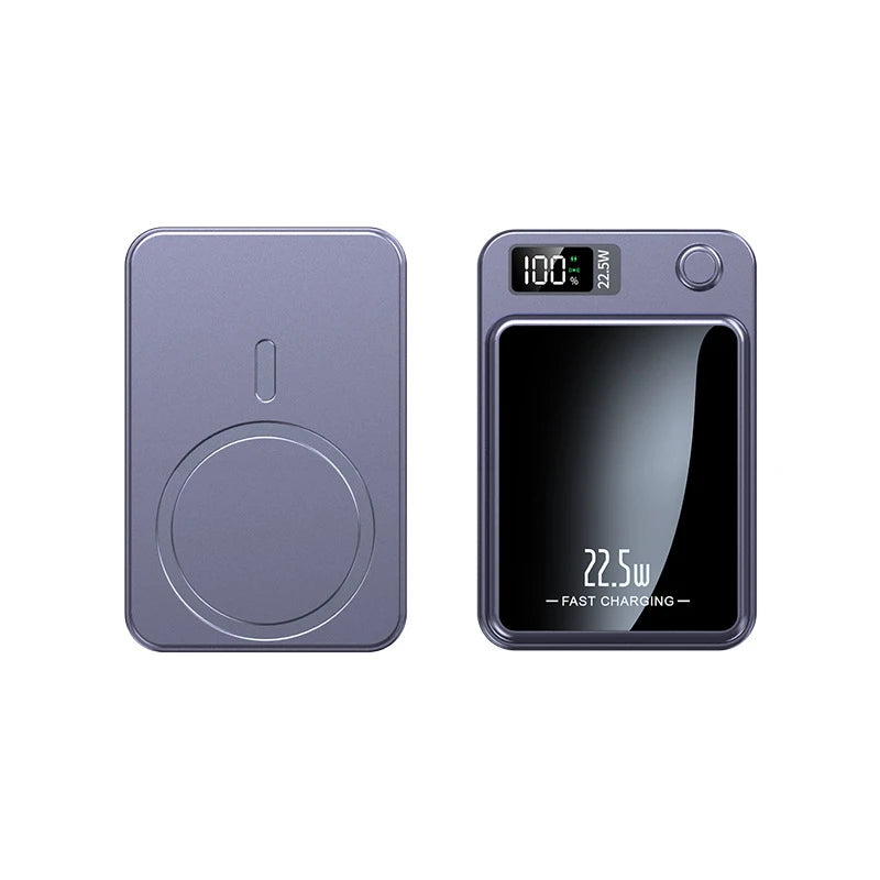 Magnetic Wireless Power Bank – 22.5W PD Fast Charging + 15W Qi Wireless Charger for iPhone, Xiaomi, Huawei & More