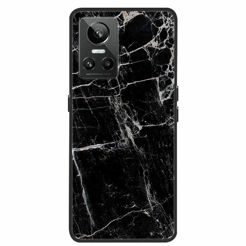 Cartoon & Floral Soft Silicone Case for Realme GT Neo 3 β Shockproof Black Cover