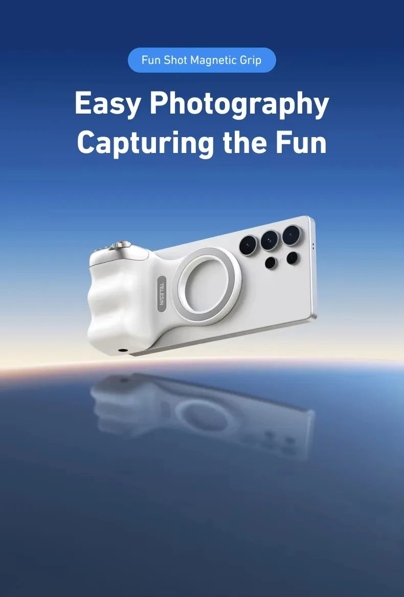 TELESIN Magnetic Phone Camera Handle Grip with Wireless Remote Control – For Action Cameras & Smartphones