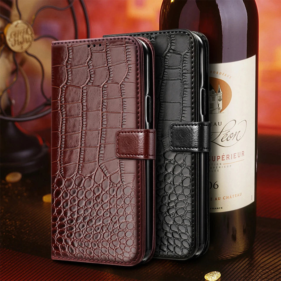 Luxury Leather Animal Design Flip Case with Holder – Full Protection & Stylish Look