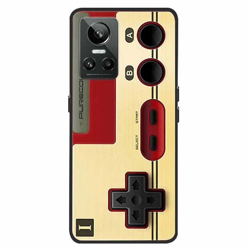 Cartoon & Floral Soft Silicone Case for Realme GT Neo 3 β Shockproof Black Cover