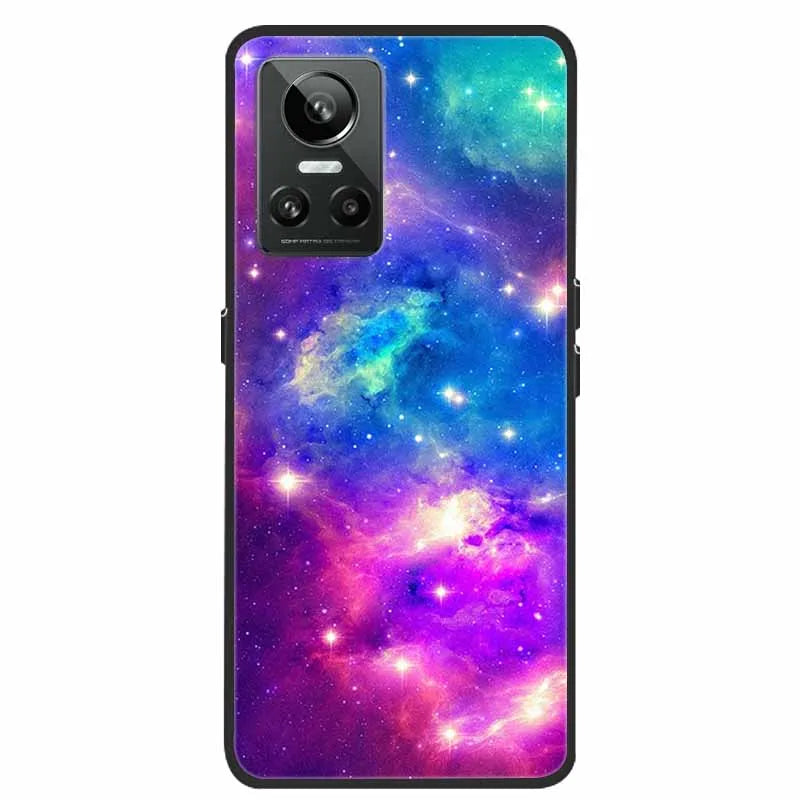 Cartoon & Floral Soft Silicone Case for Realme GT Neo 3 β Shockproof Black Cover